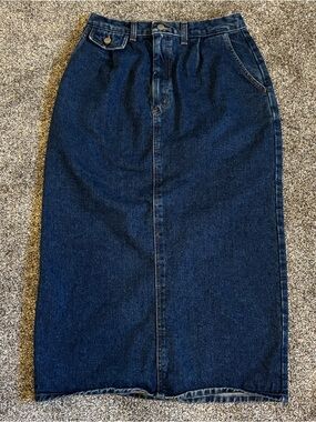 Vintage Vivaldi Dark Blue Denim Maxi Skirt